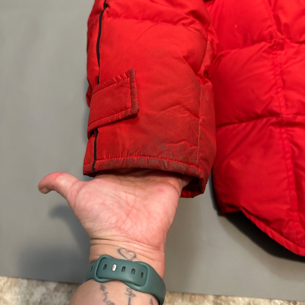 Bernardo Down Puffer Jacket Red Hooded Zip Front Women's Size L - Picture 12 of 13
